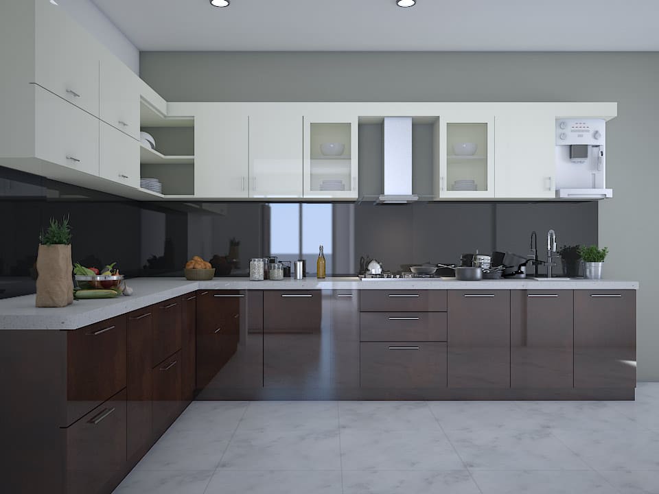 7'X9'-Elegant-L-Shape-Kitchen. | Houzlook